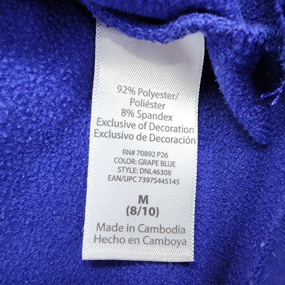 Danskin Now Jacket Womens M Blue 1/4 Zip Long Sleeve Thumbholes Pullover Workout - Picture 8 of 12